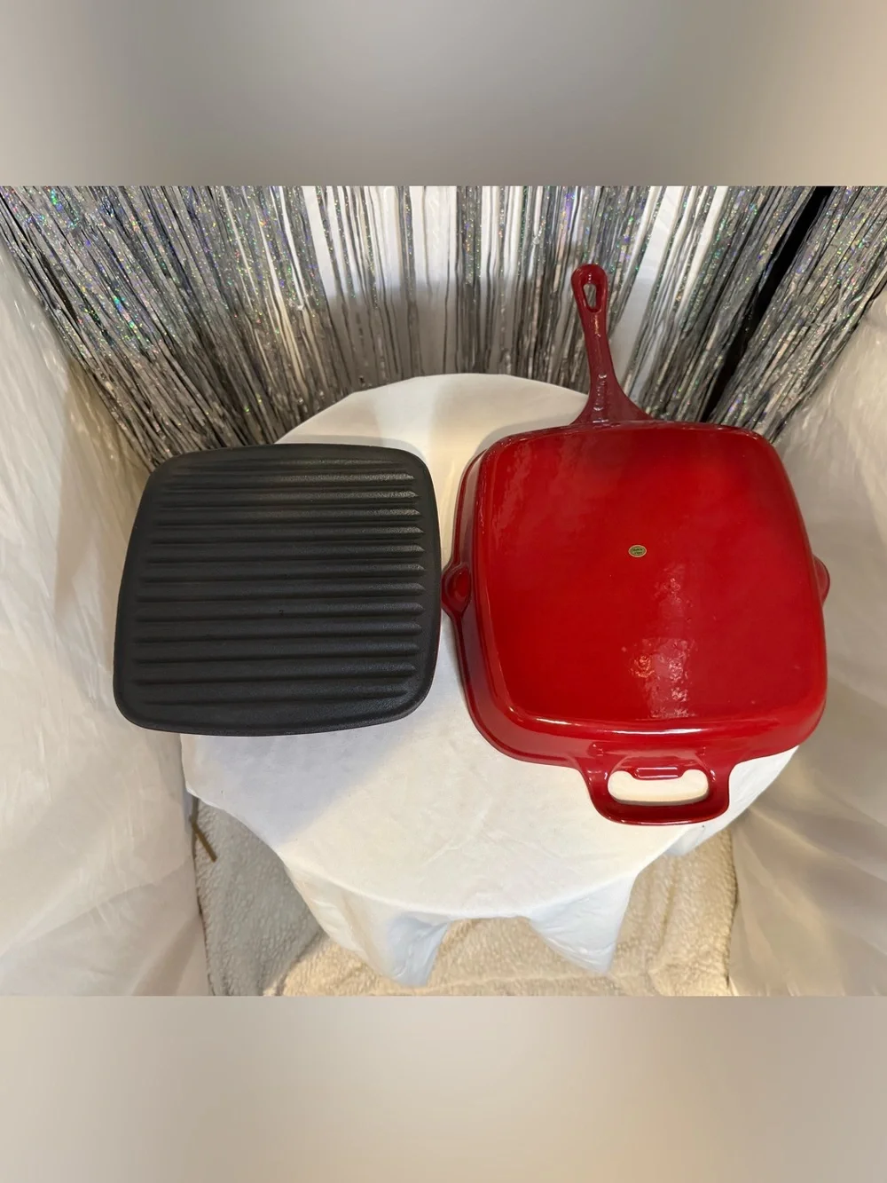 Cast Iron Square Grill Skillet - Red - Picture 9 of 10